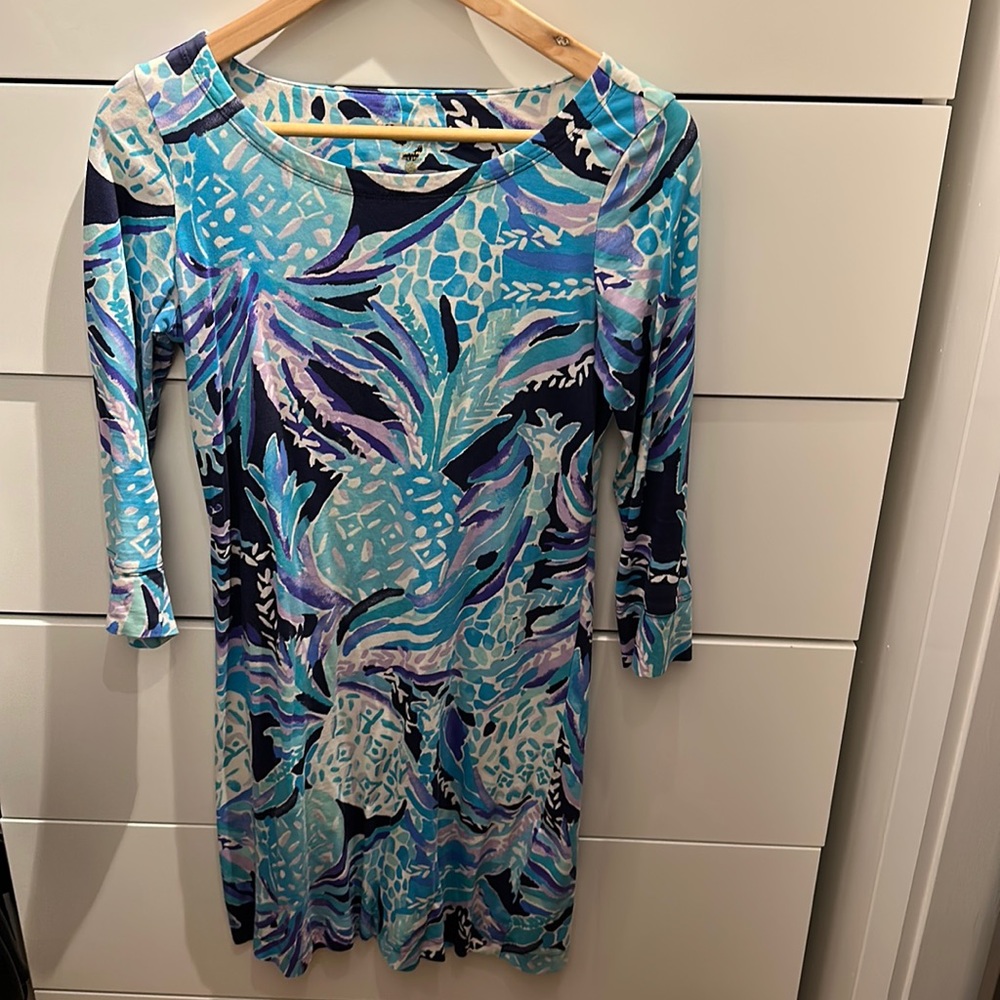 Lilly Pulitzer blue and purple pineapple dress XS
